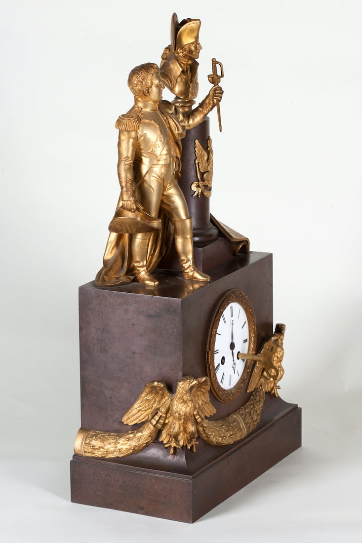 Bronze Mantel Clock Napoleon, 19th century