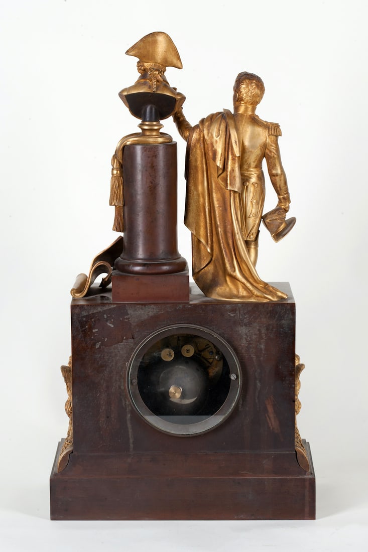 Bronze Mantel Clock Napoleon, 19th century