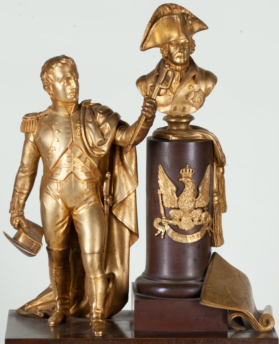 Bronze Mantel Clock Napoleon, 19th century