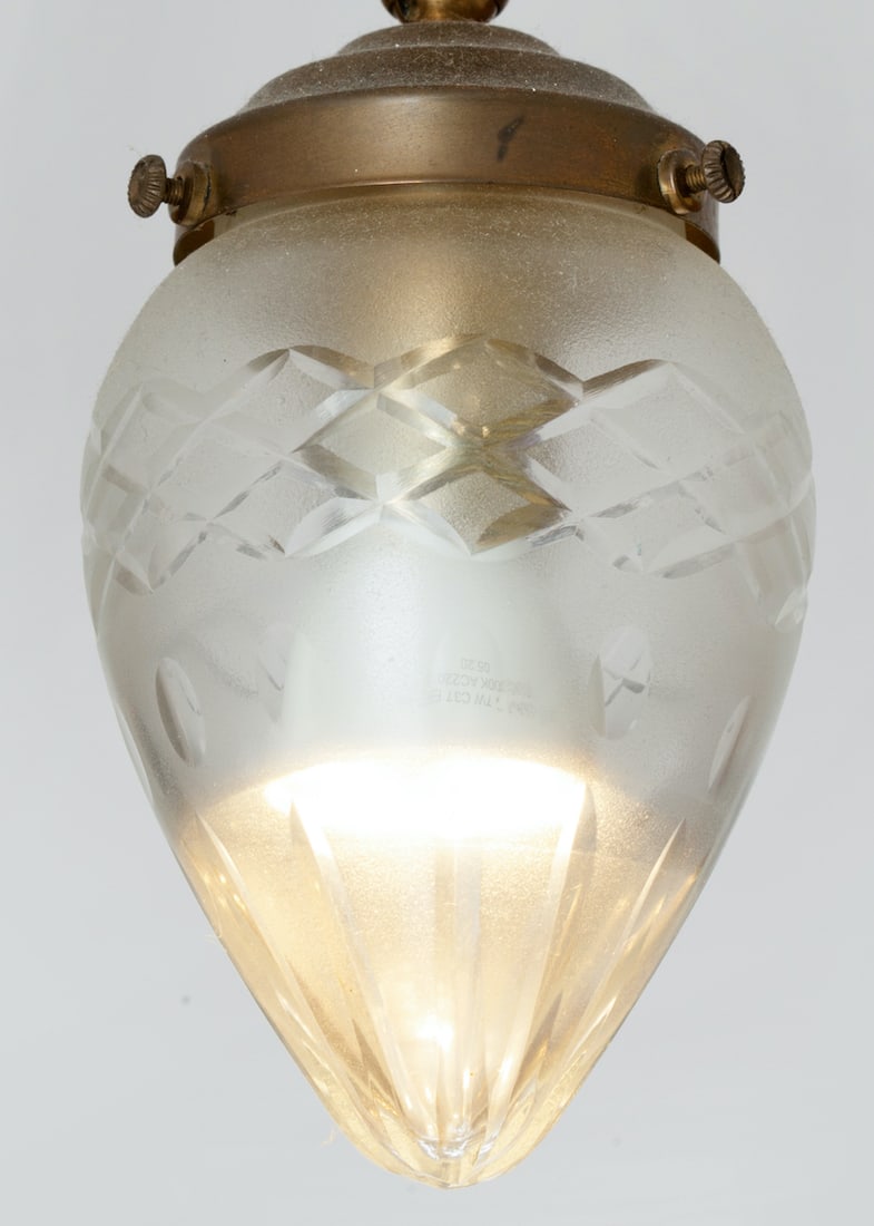 Lot of 3 Ceiling Lamps, Glass, early 20th century