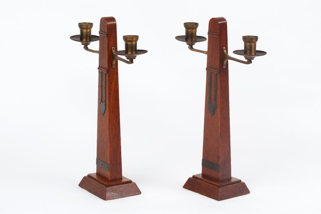 Pair of Candlesticks, Art Nouveau, early 20th century
