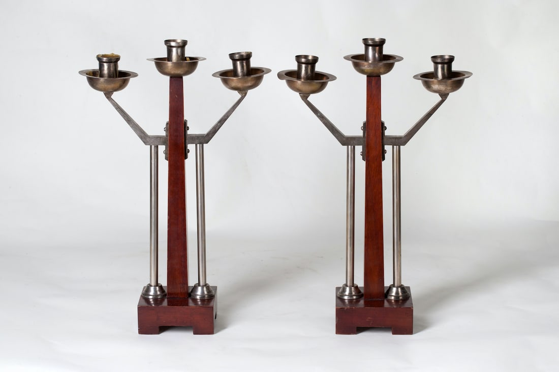 Pair of Art Deco Candle Holders, early 20th century
