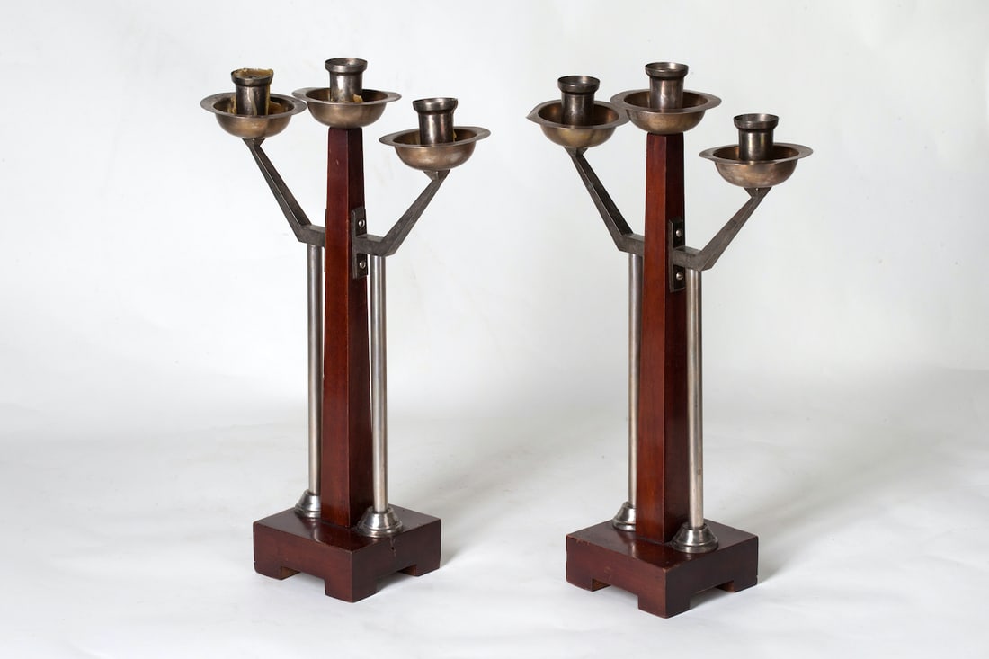 Pair of Art Deco Candle Holders, early 20th century