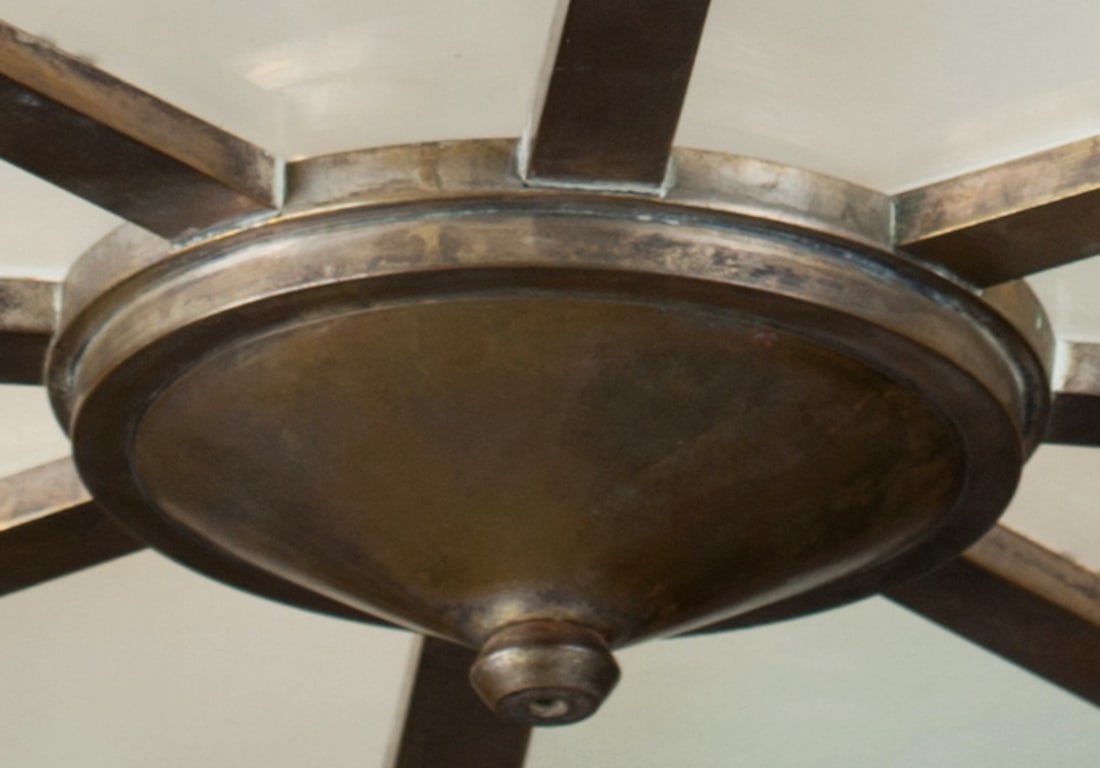 Art Deco Bronze Chandelier, circa 1920-30s