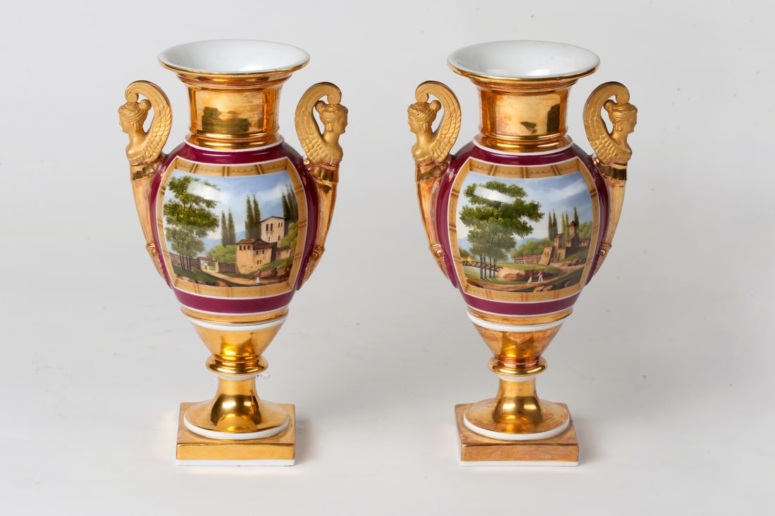 Pair of Empire Porcelain Vases, 19th century