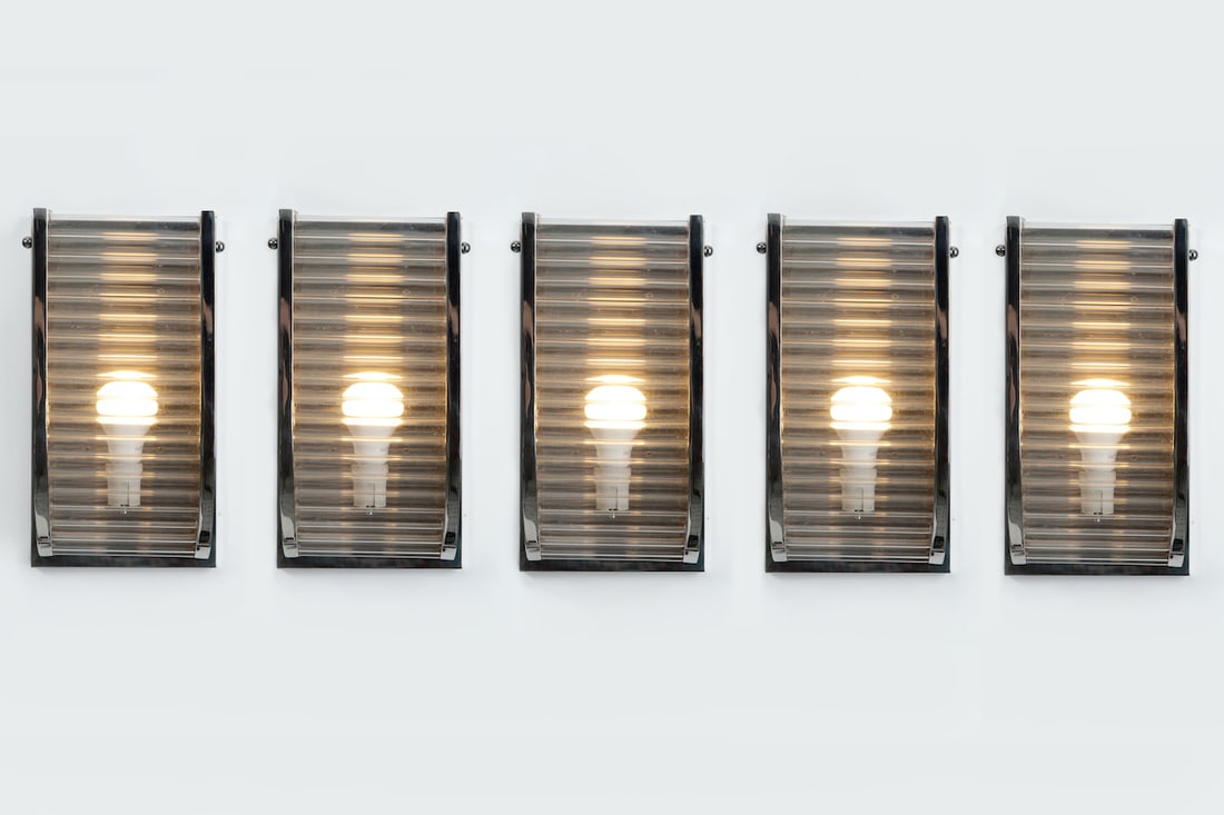 Lot of 5 Art Deco Wall Lamps, 20th-21st century