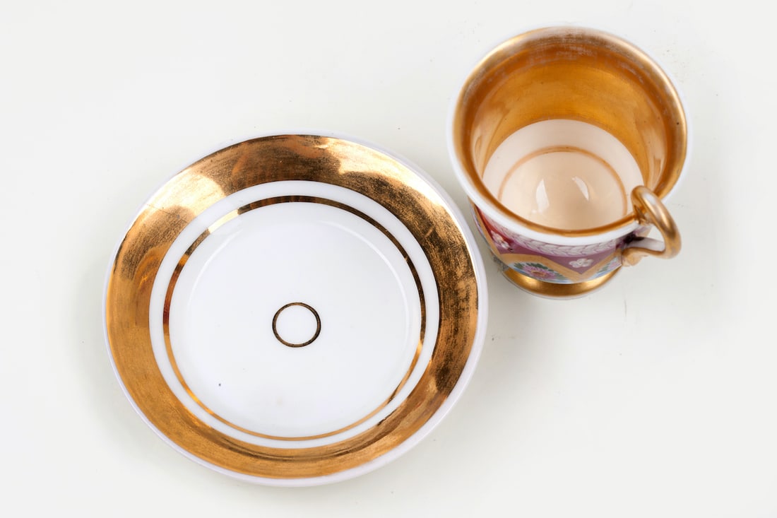 Porcelain Cup with Saucer Hand-painted, 19th century