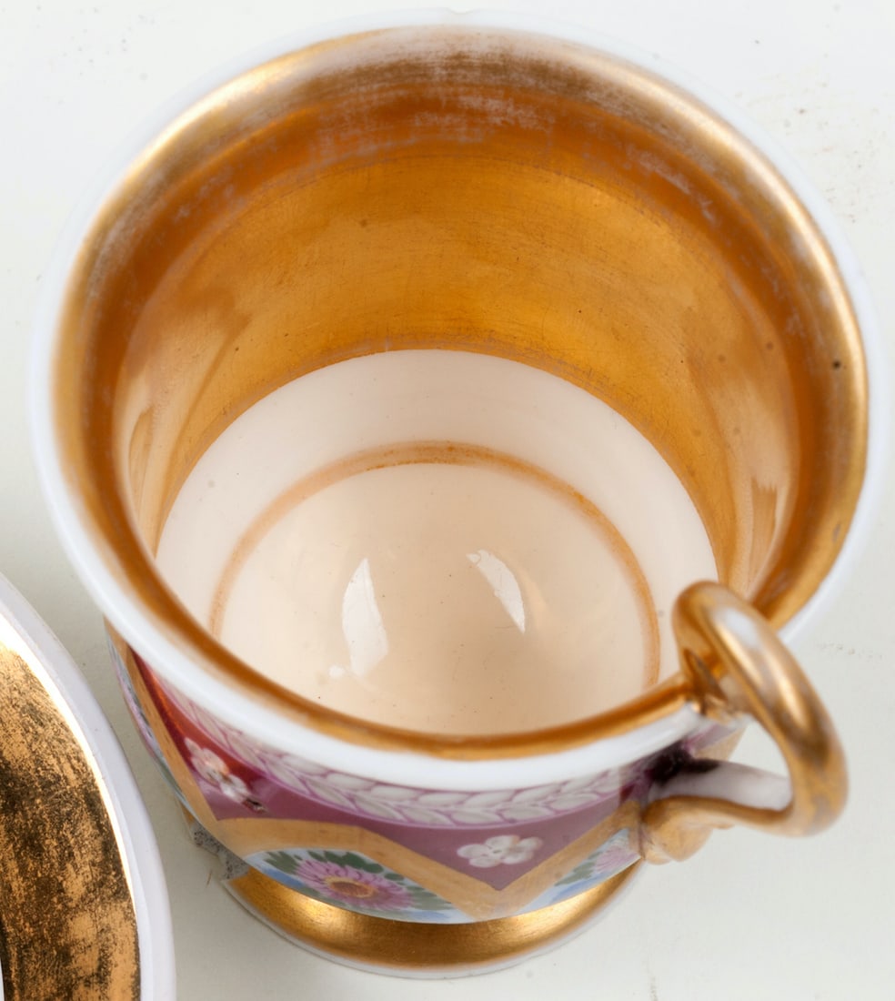 Porcelain Cup with Saucer Hand-painted, 19th century