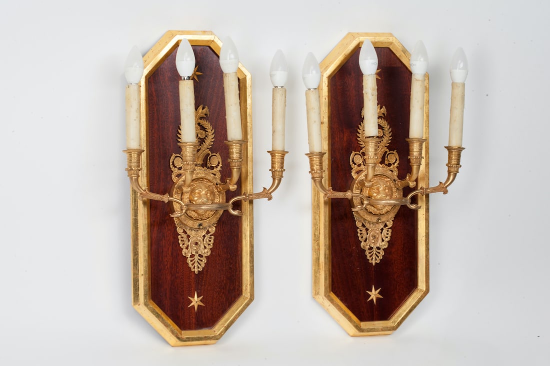 Pair of Wall Lamps, Empire, 19th century
