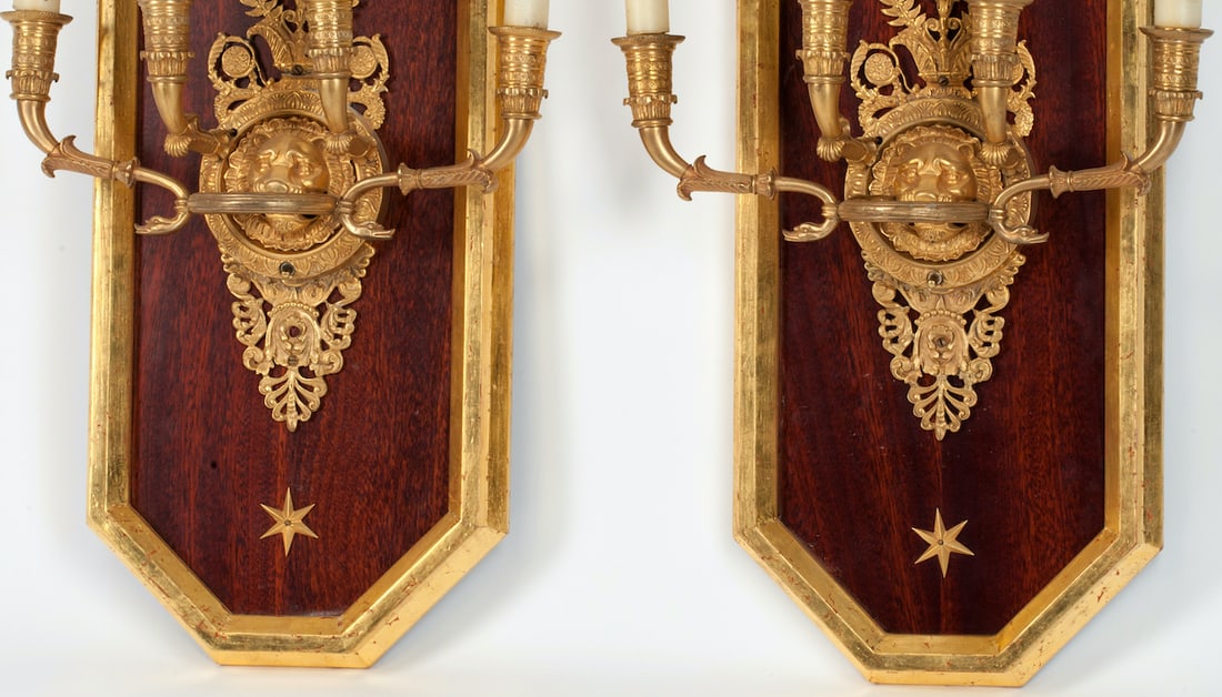 Pair of Wall Lamps, Empire, 19th century