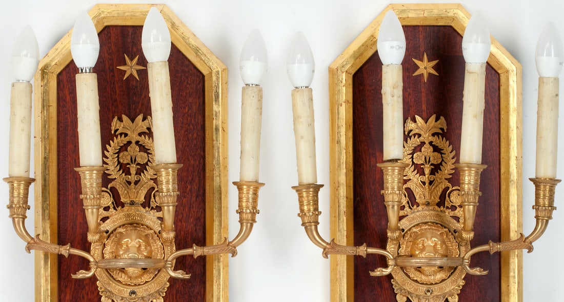 Pair of Wall Lamps, Empire, 19th century