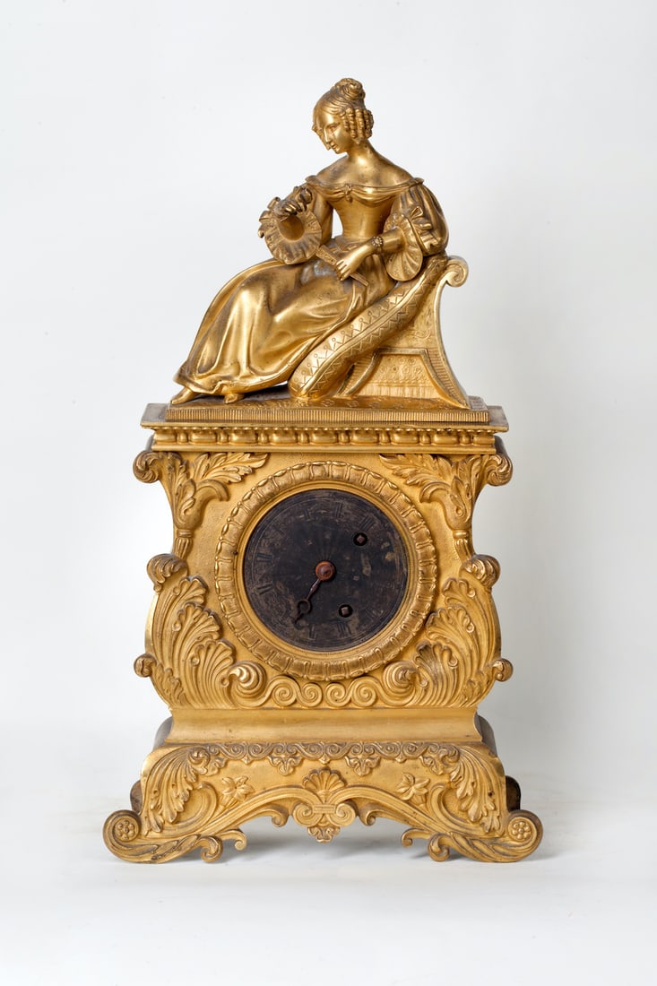 Gilt Bronze Mantel Clock, 19th century