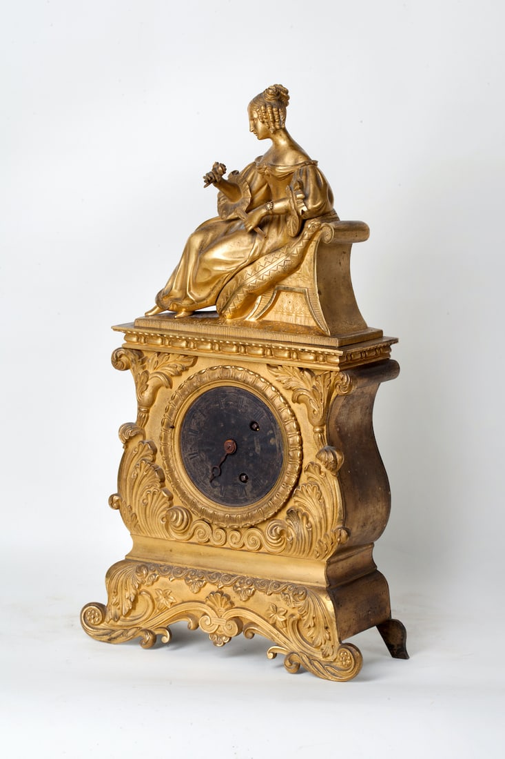 Gilt Bronze Mantel Clock, 19th century