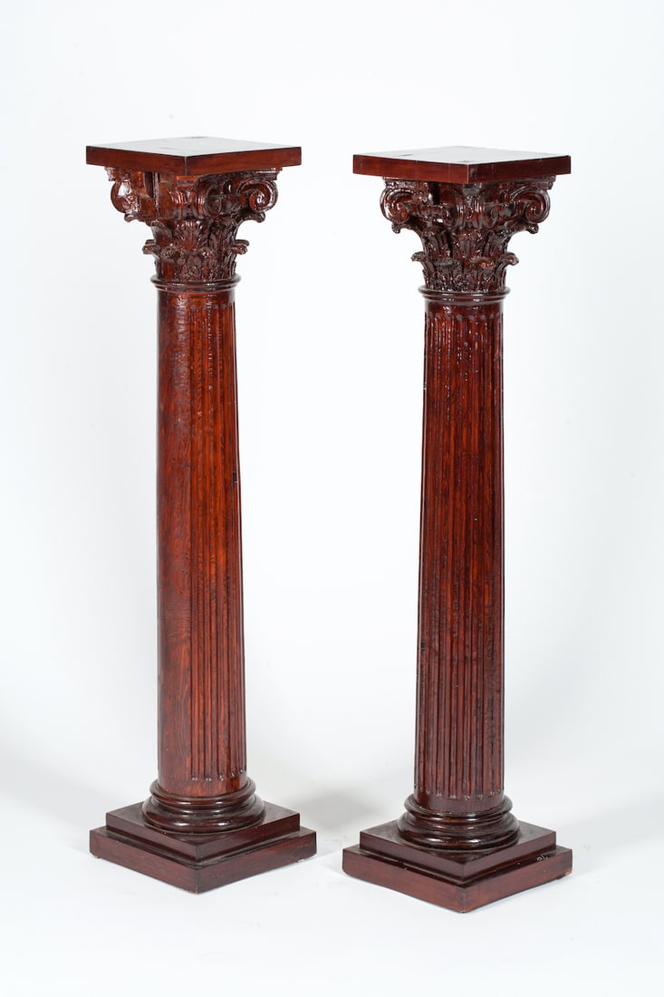 Pair of Classicism Pedestal Stands, 19th century