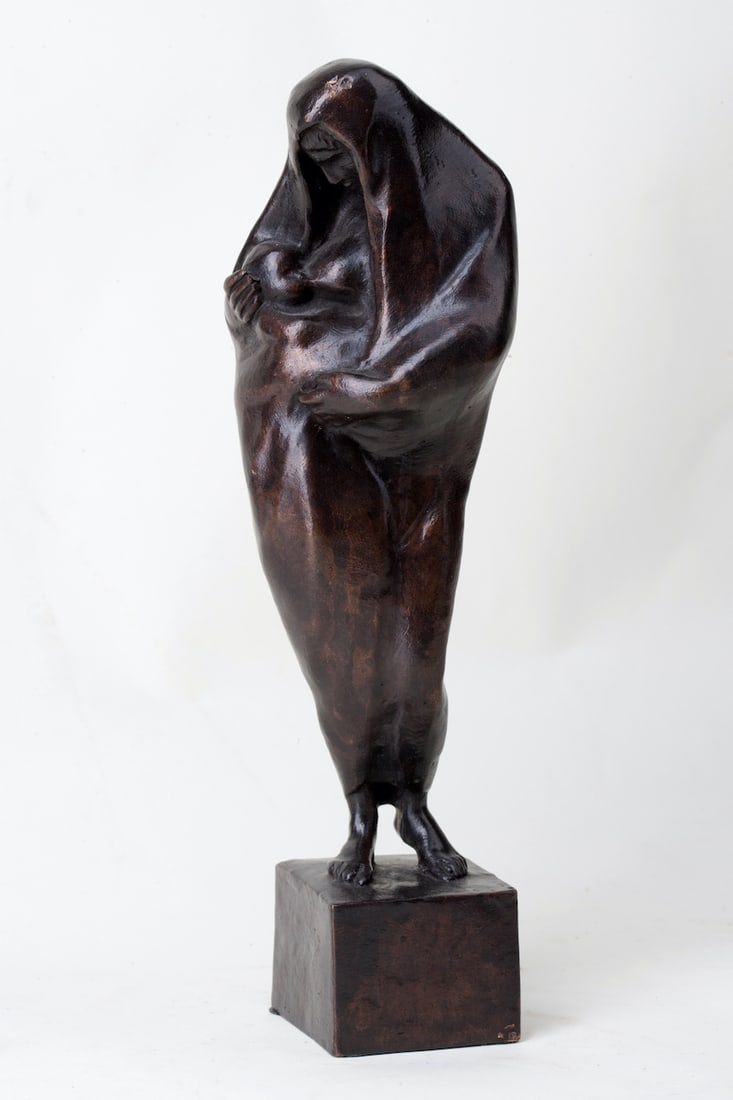 Feeding Mother, Bronze, 20th century