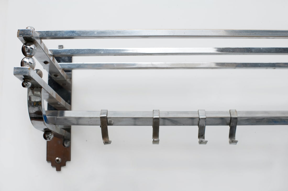 Art Deco Shelf, chromed metal