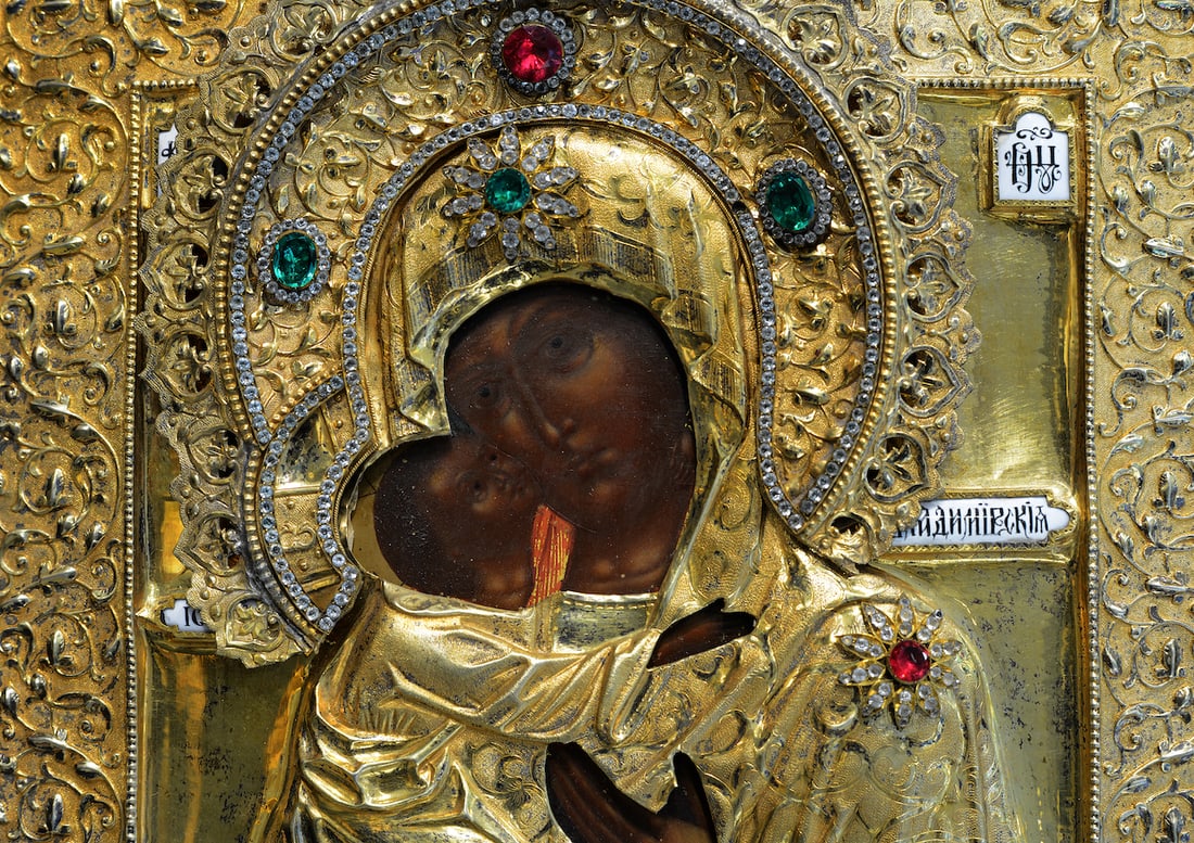 Orthodox Russian Icon, Silver Oklad, 19th century