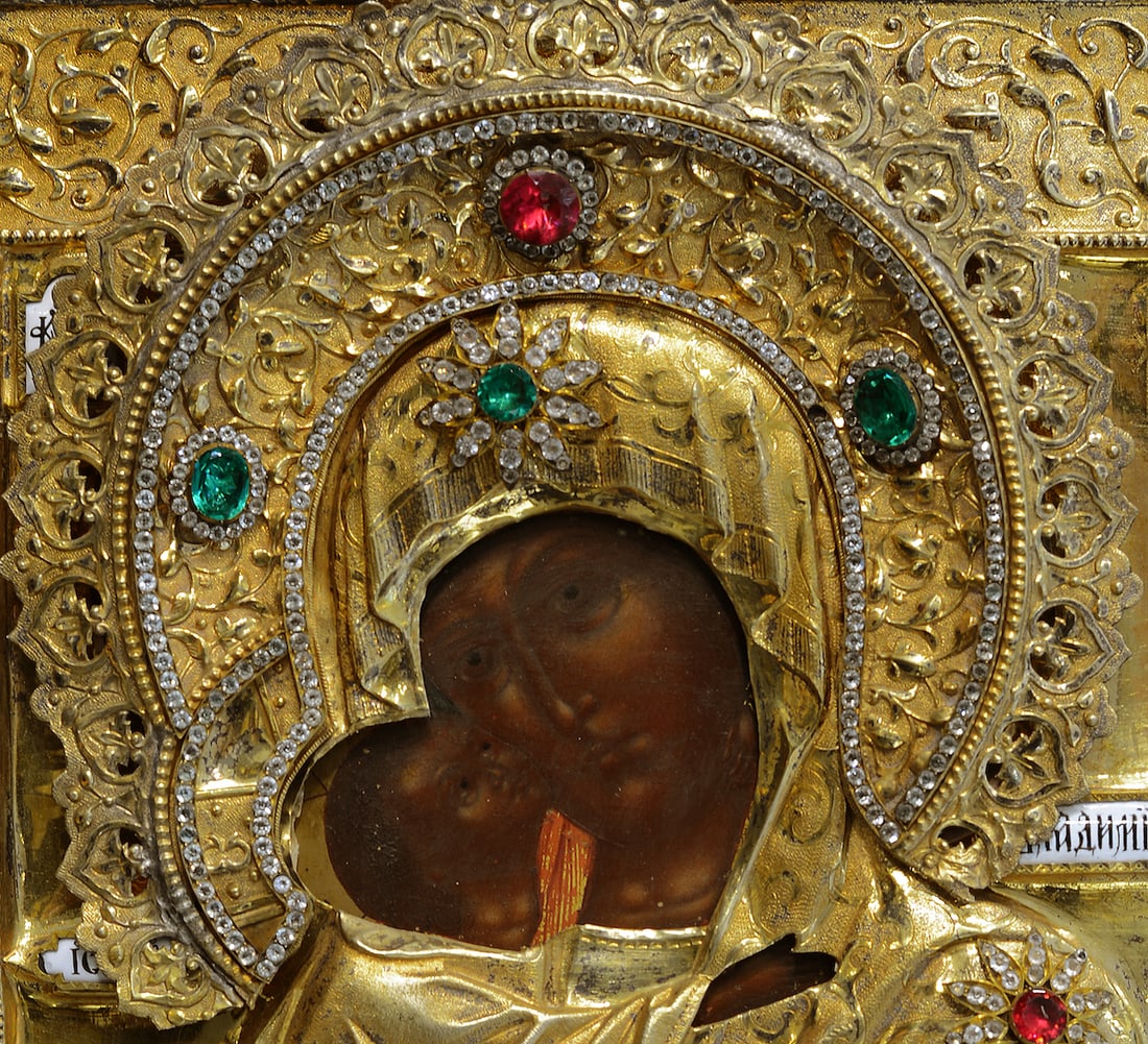 Orthodox Russian Icon, Silver Oklad, 19th century