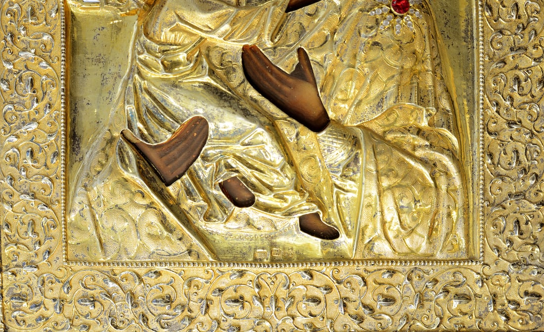 Orthodox Russian Icon, Silver Oklad, 19th century