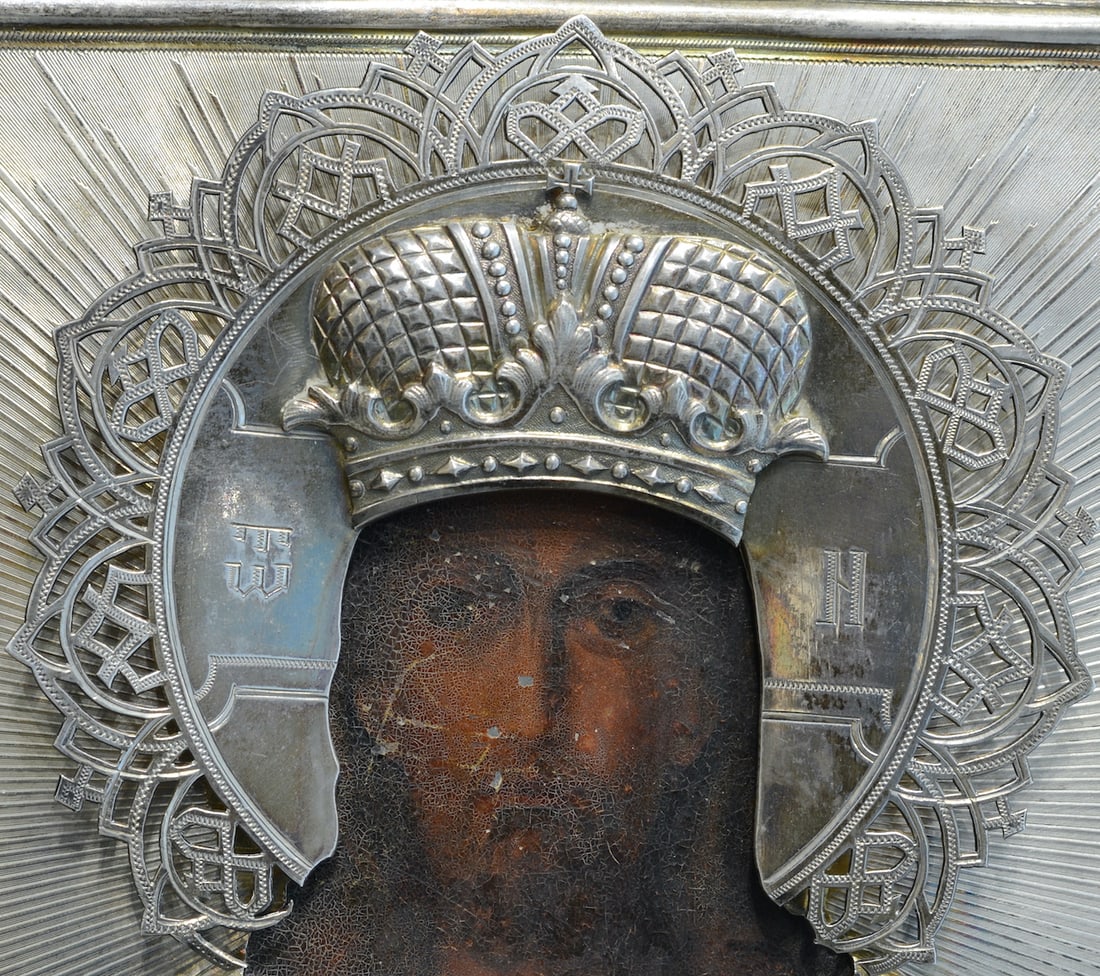 Orthodox Russian Icon, Silver Oklad, 19th century
