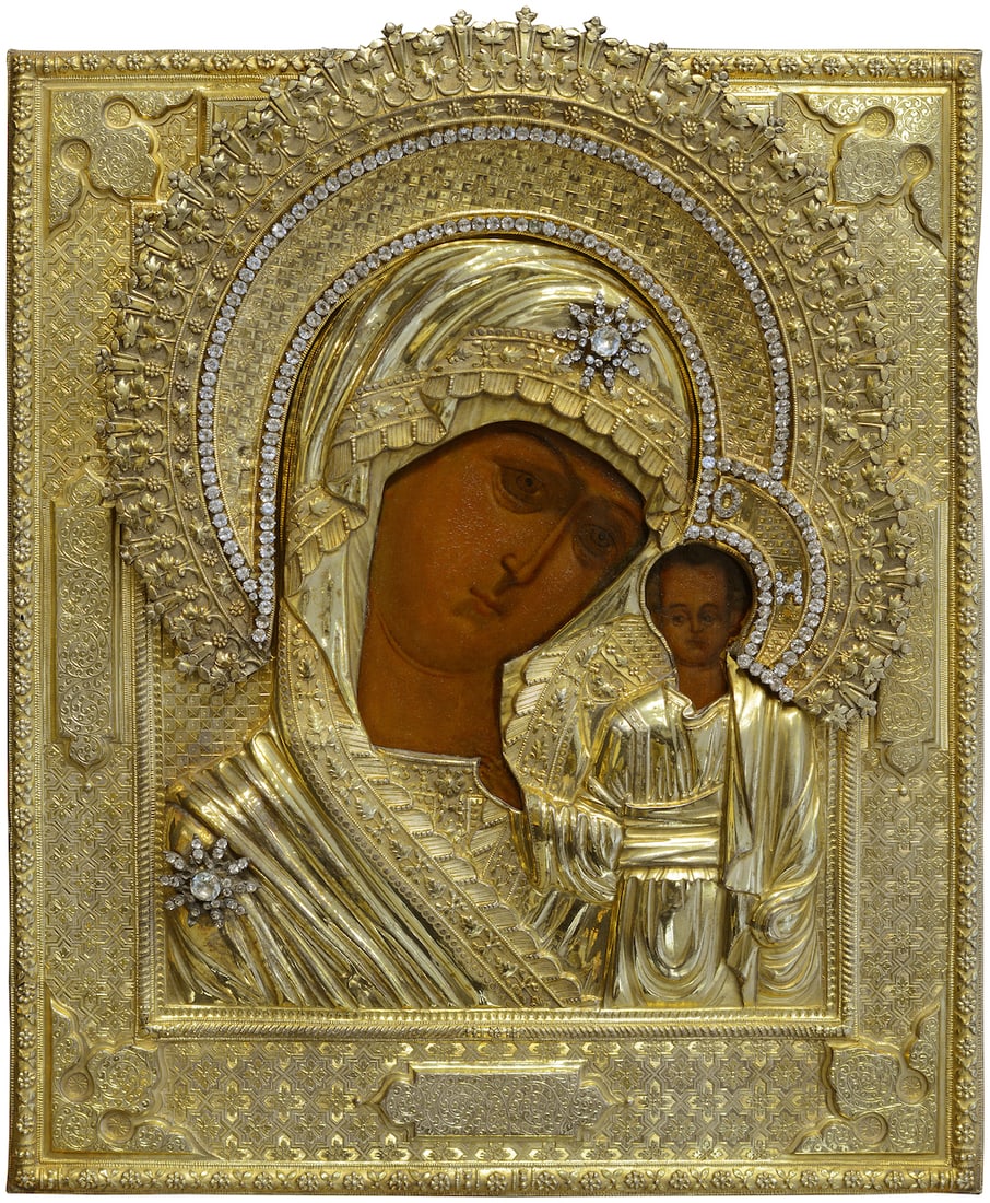 Orthodox Russian Icon, Silver Oklad, 19th century