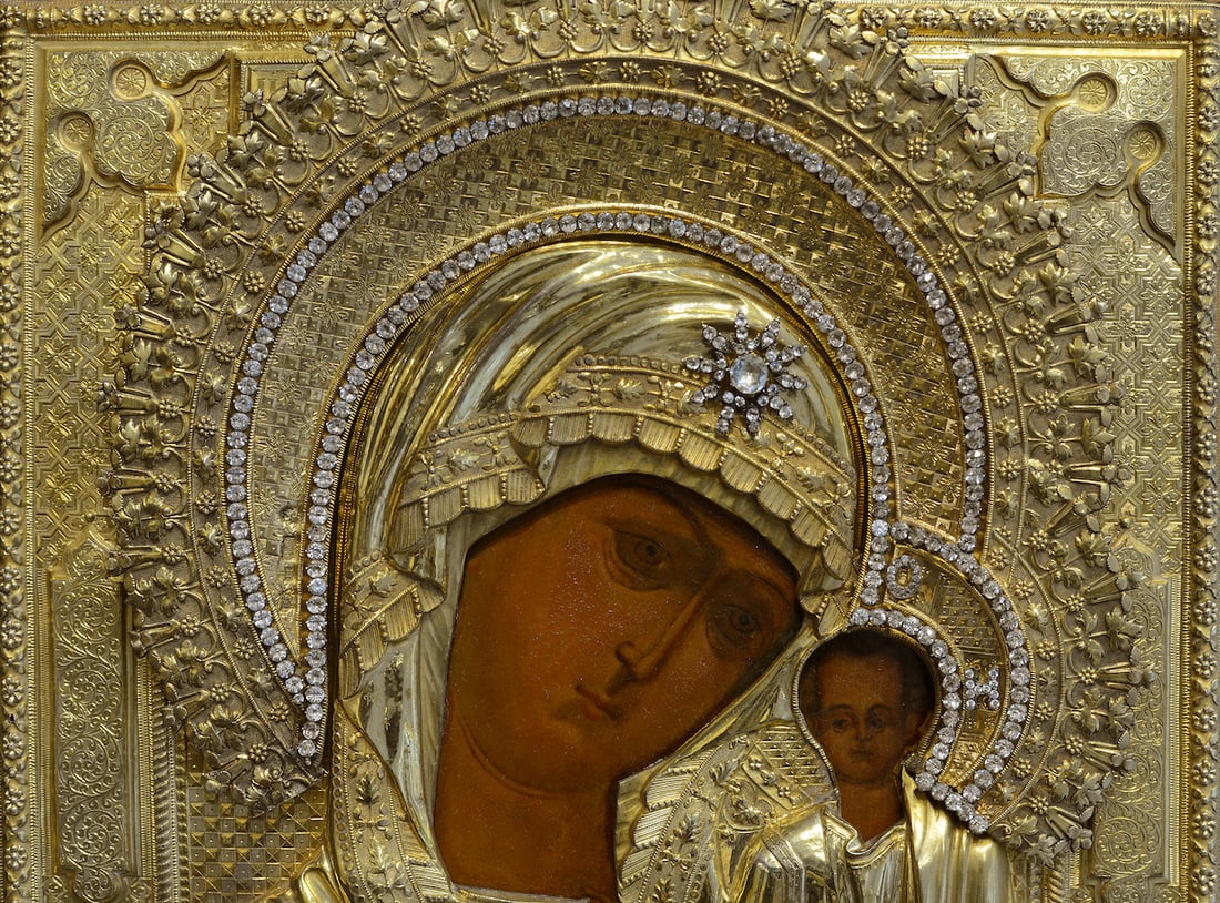 Orthodox Russian Icon, Silver Oklad, 19th century