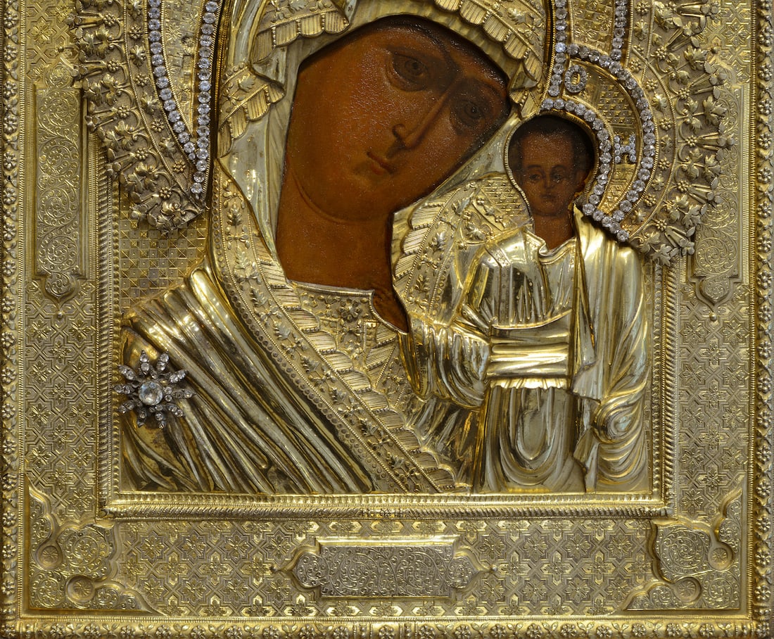 Orthodox Russian Icon, Silver Oklad, 19th century