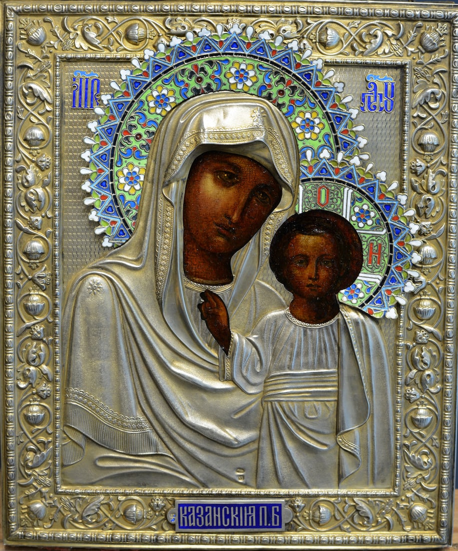 Orthodox Russian Icon, Silver Oklad, 19th century