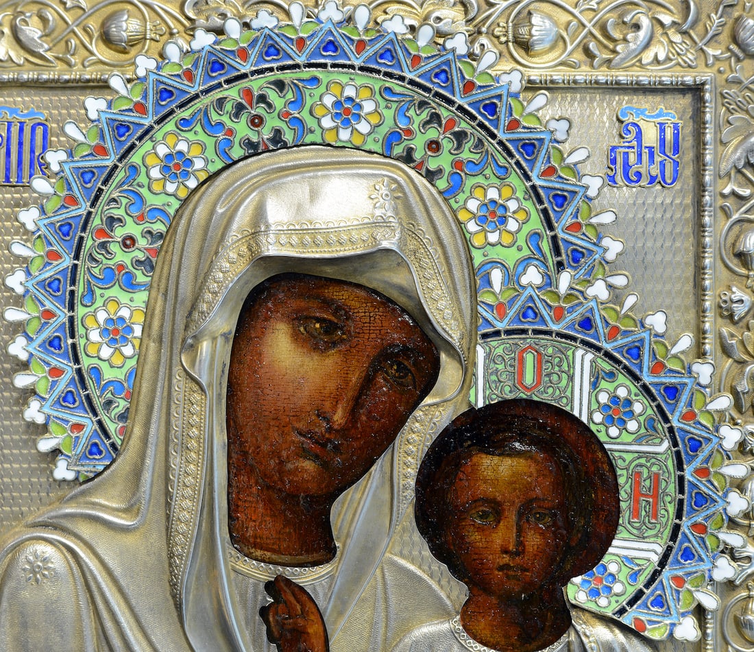 Orthodox Russian Icon, Silver Oklad, 19th century