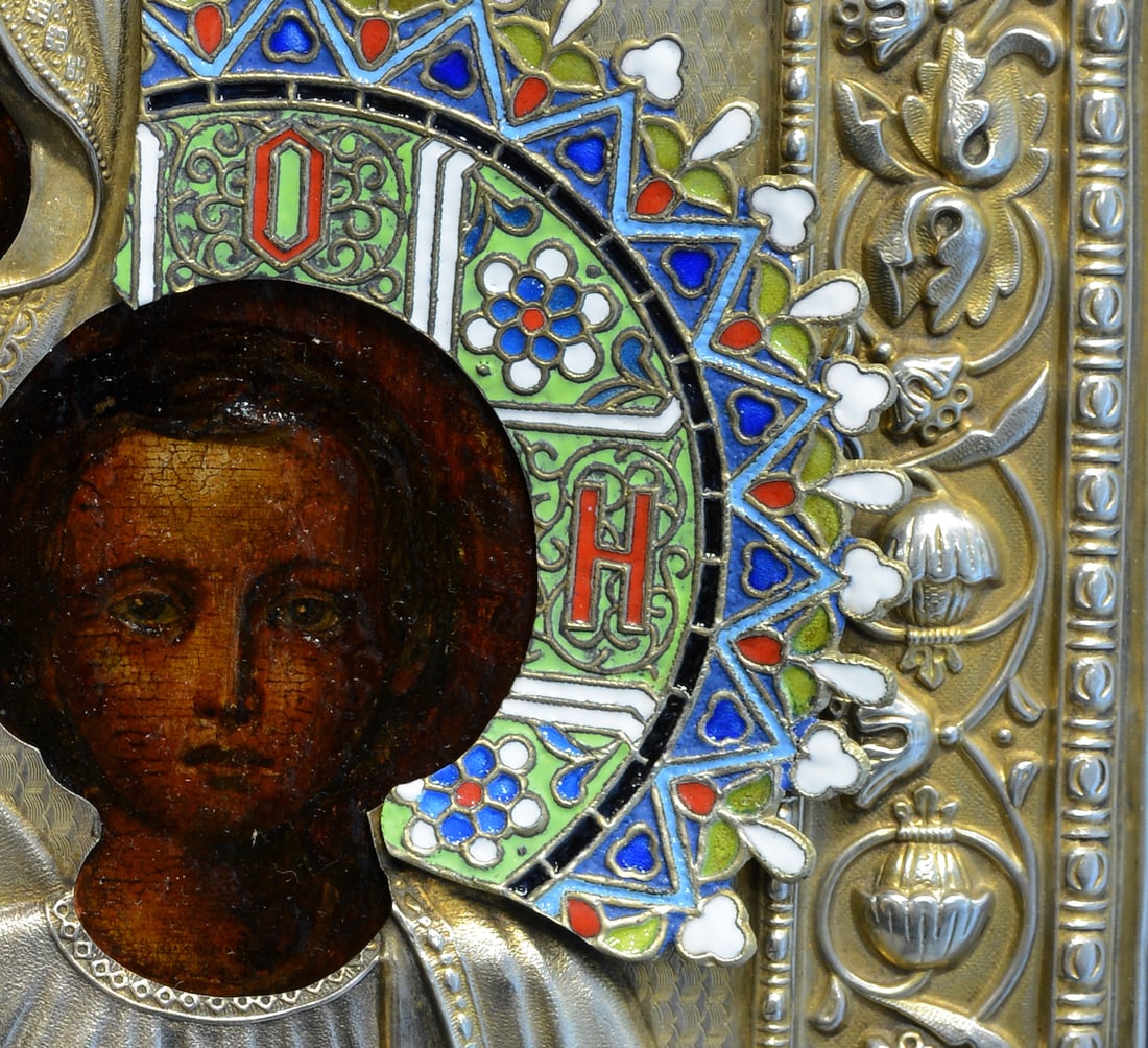 Orthodox Russian Icon, Silver Oklad, 19th century