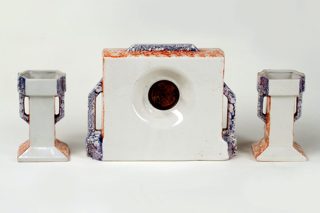 Clock with Vases, Art Deco, Modern