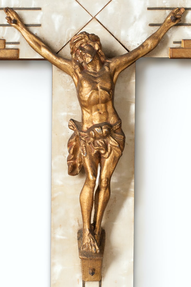 Jesus Christ Crucifixion. Art Deco Cross