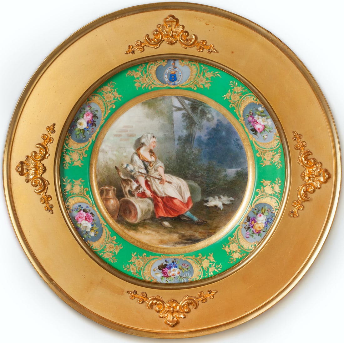 A Pair Cabinet Plates, Polychrome Painting