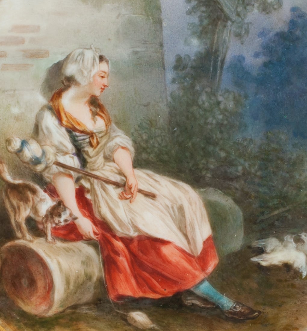 A Pair Cabinet Plates, Polychrome Painting