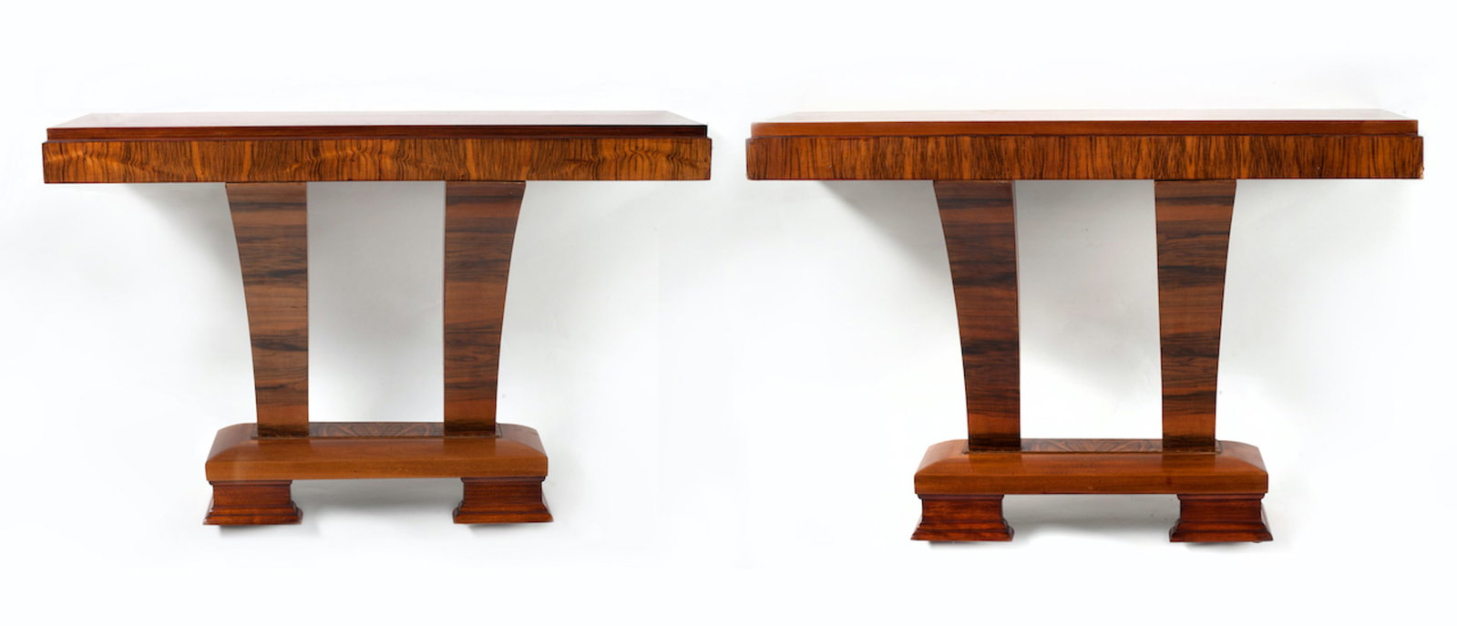 A pair of Art Deco wall consoles