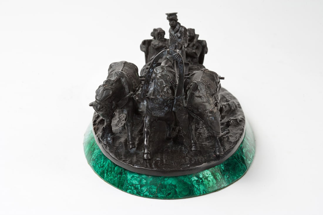 Russian Cabinet Bronze. Malachite