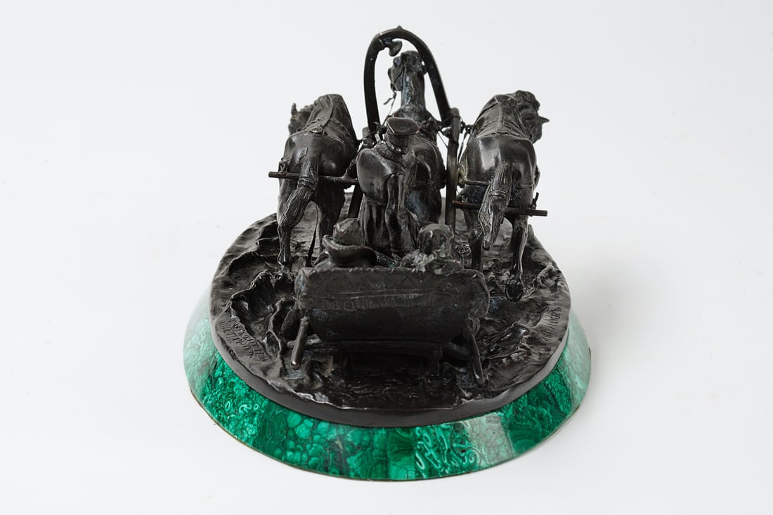 Russian Cabinet Bronze. Malachite