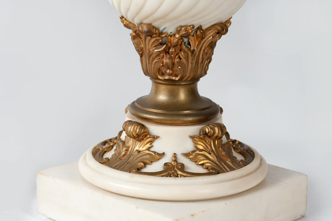 Pair of Marble Vases, Bronze, 19th century
