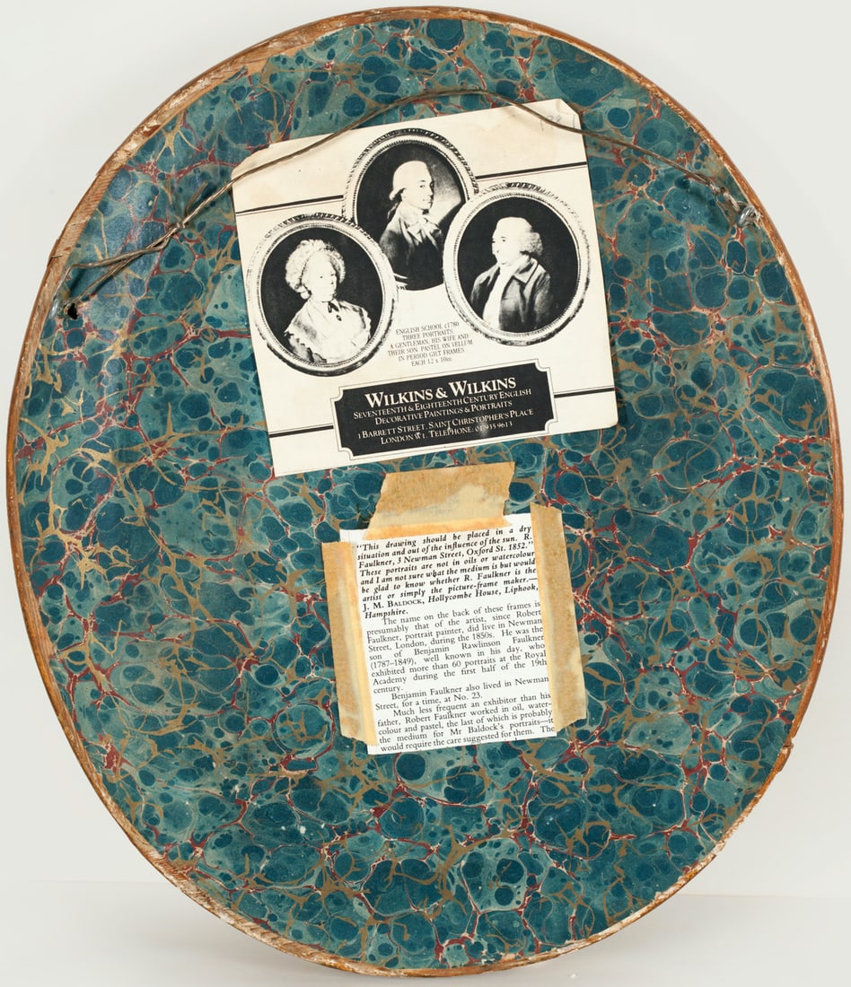 3 Portraits, Gentleman, His Wife and Their Son,18th c