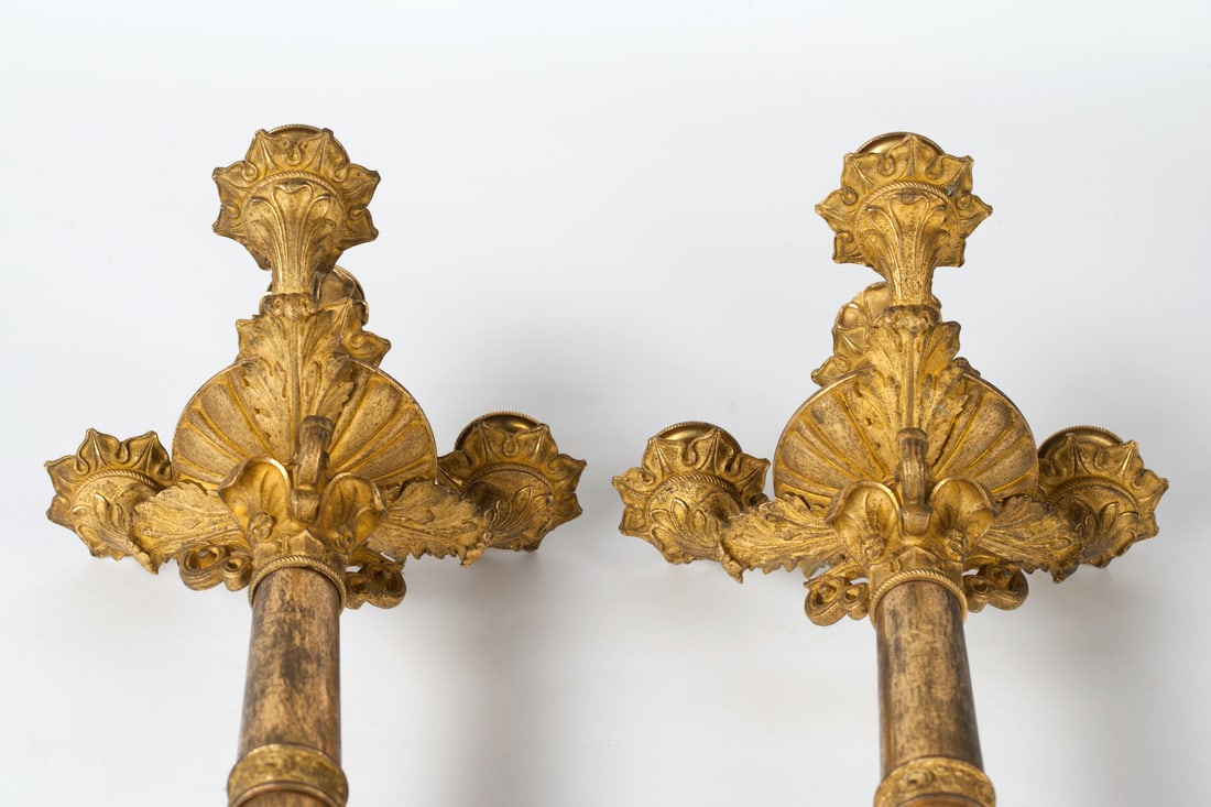A Pair of Bronze Candelabra, Europe, 19th century
