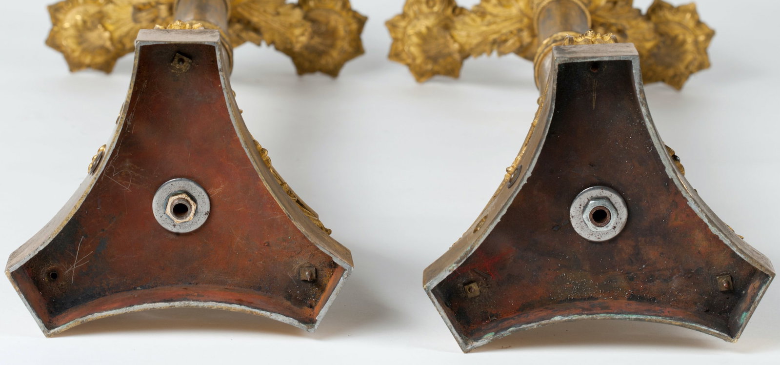 A Pair of Bronze Candelabra, Europe, 19th century