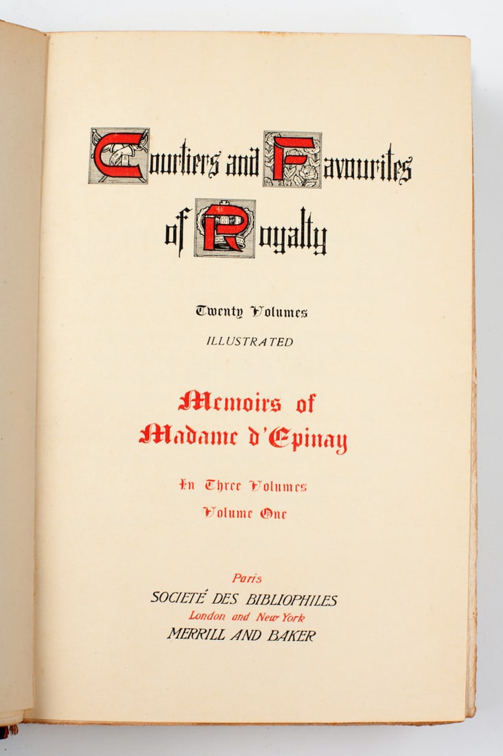 COURTIERS & FAVORITES OF ROYALTY, (19) VOL