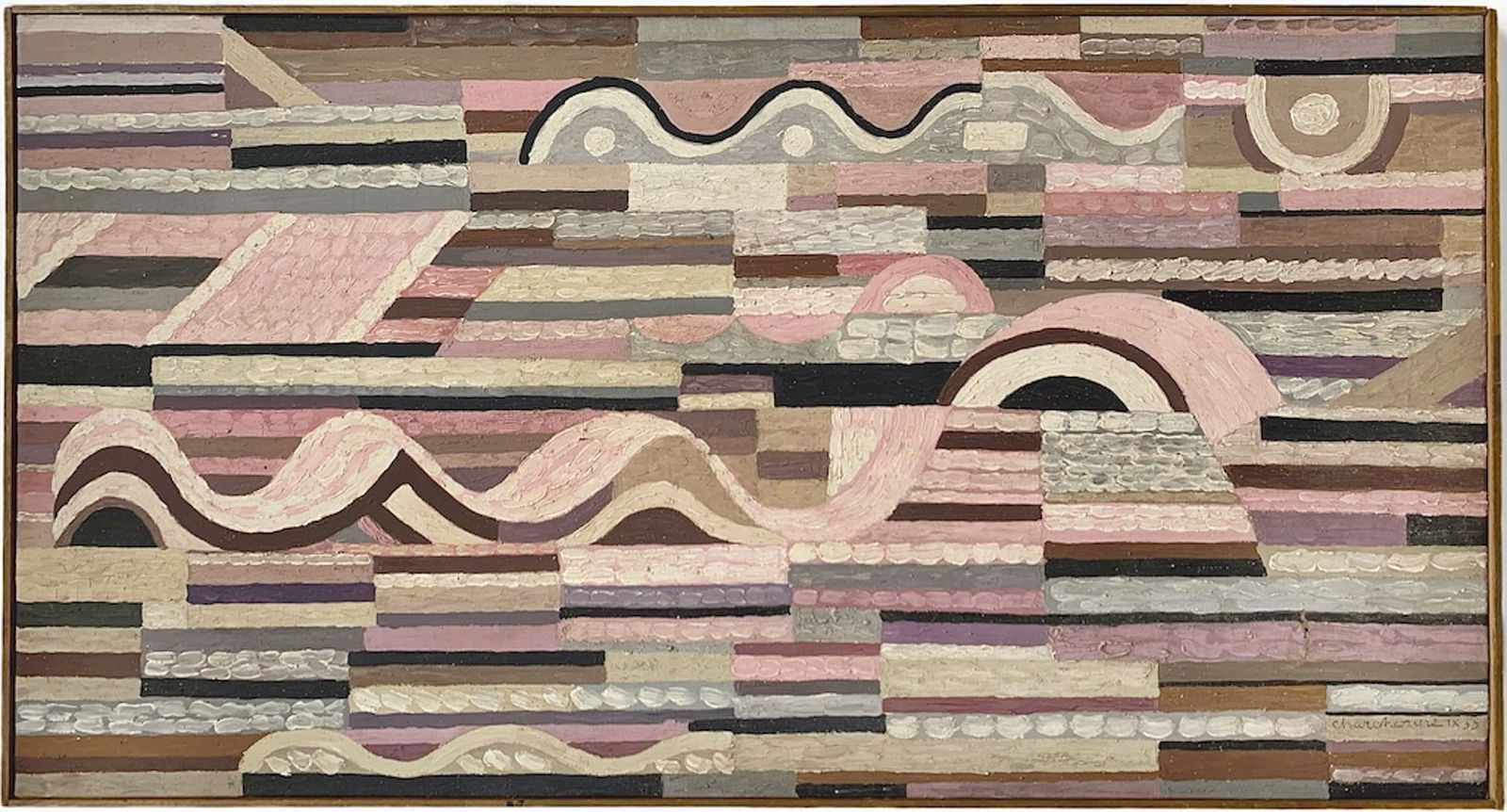 Serge CHARCHOUNE, 1888-1975 (Russia/France): Serge CHARCHOUNE (1888-1975) Symphony No.8 by Beethoven, part No.2 Allegretto scherzando, 1955 Oil on canvas, size 50 x 90 cm (19 2/3 x 35 1/2 inches) Signed lower right and on verso