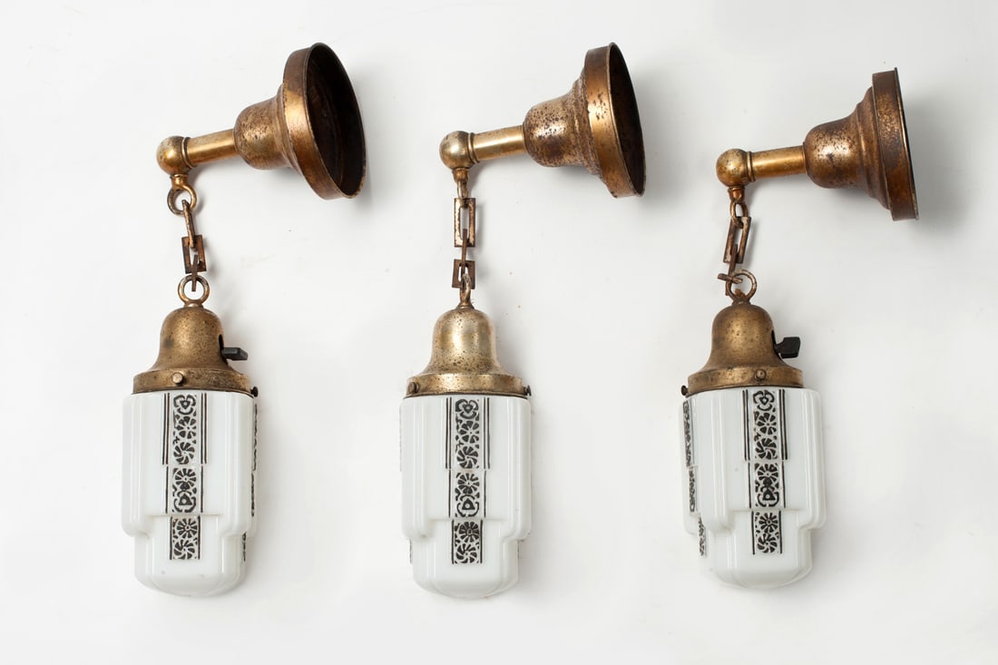 3 pcs Art Deco Wall Lamps