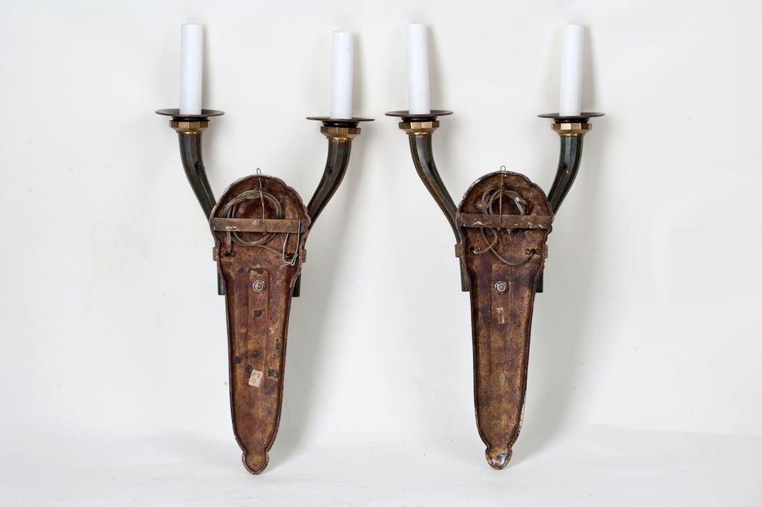 Bronze Wall Sconces, Art Nouveau, Modern, Jugendstil