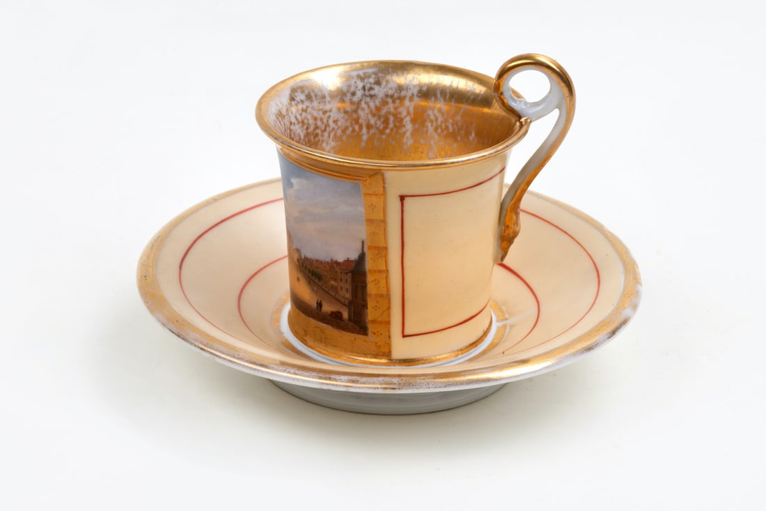Porcelain Cup with Saucer, 19th century