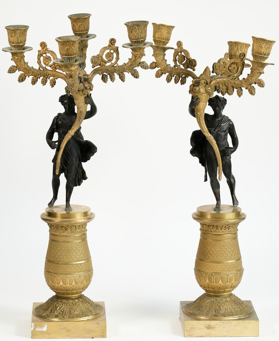 Lot of pair Empire candelabra (French)