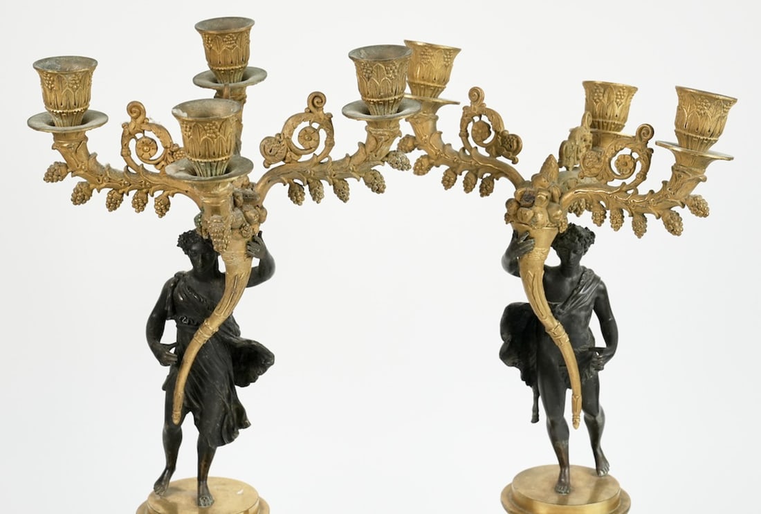 Lot of pair Empire candelabra (French)