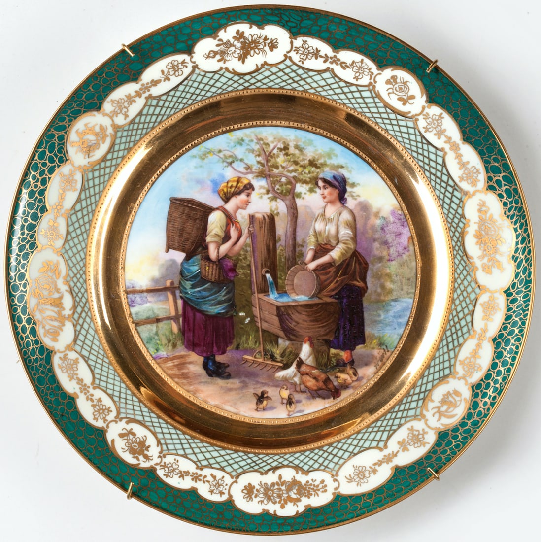 Pair of Porcelain Cabinet Plates, 20th century