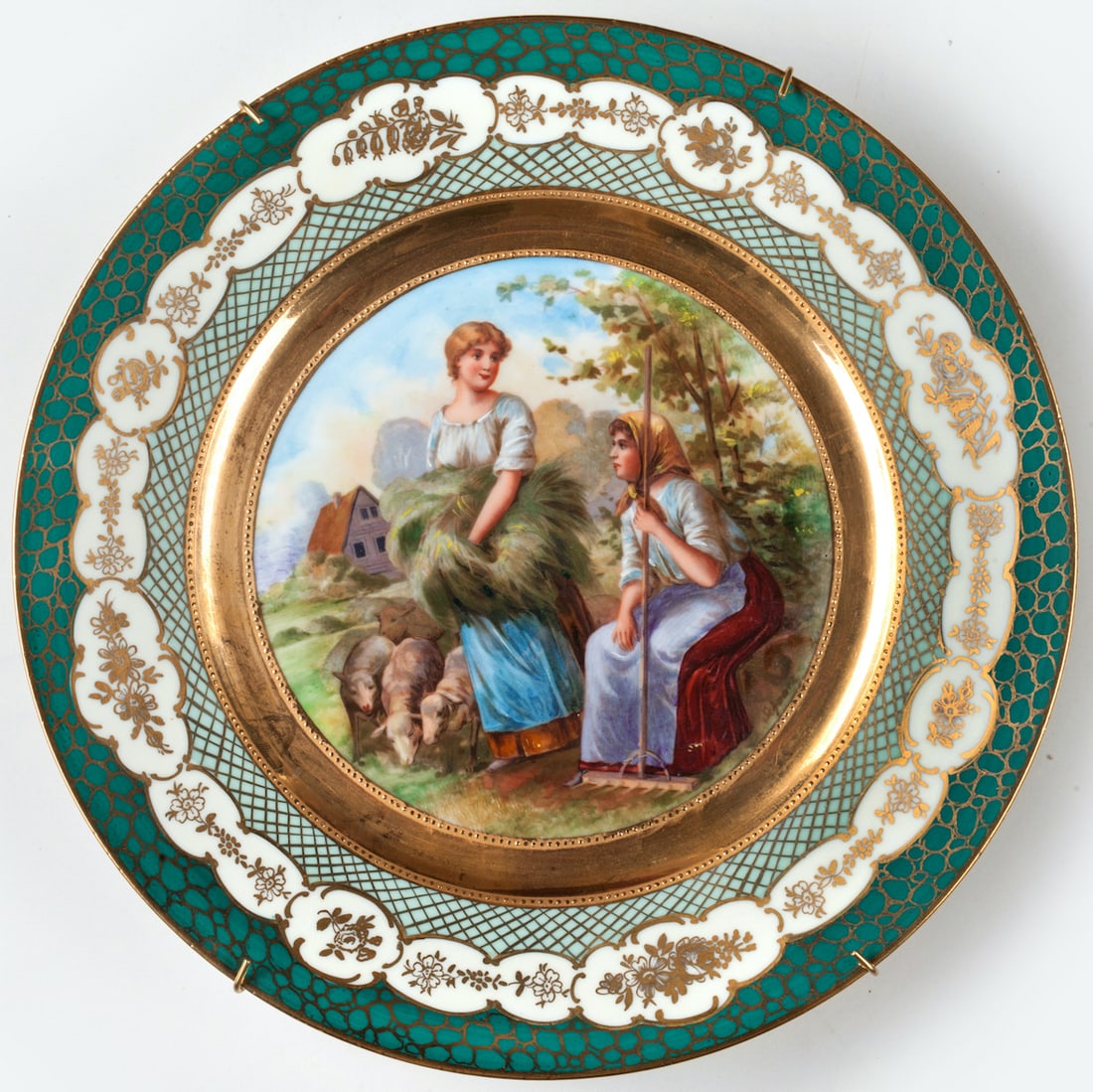 Pair of Porcelain Cabinet Plates, 20th century